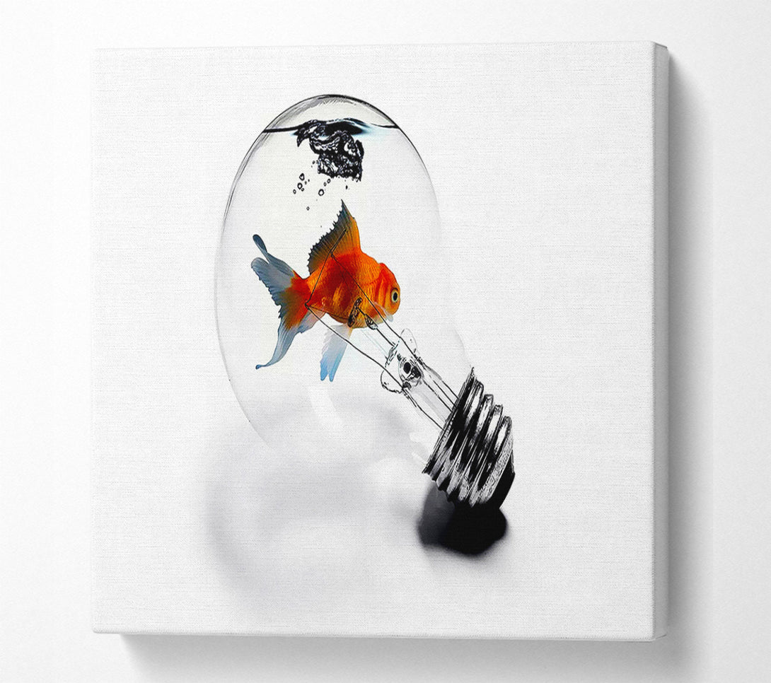  A Canvas Print of Goldfish Light Bulb Canvas Wall Art