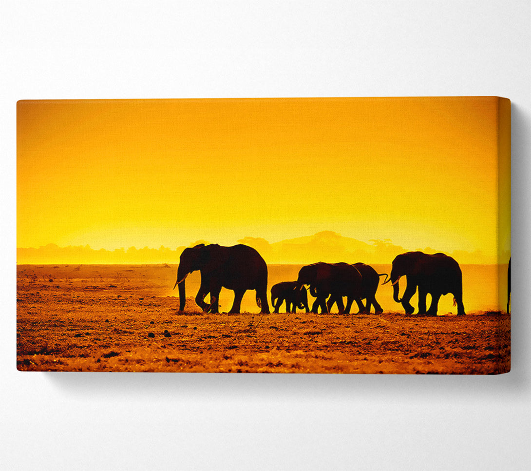  A Canvas Print of Hurd Of Elephants Canvas Wall Art