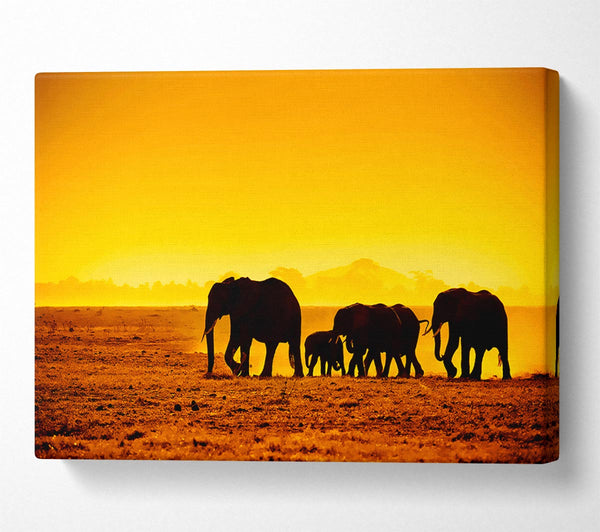  A Canvas Print of Hurd Of Elephants Canvas Wall Art