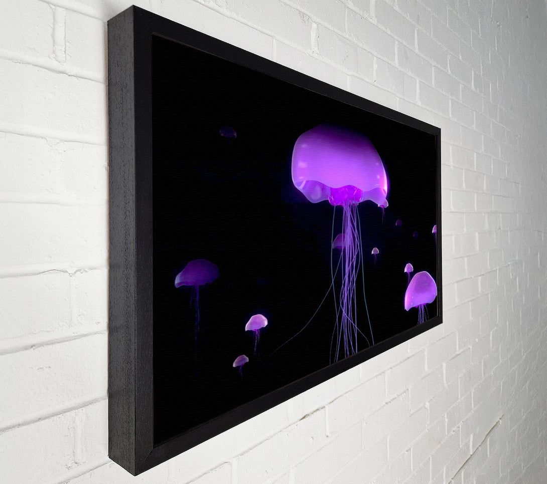  A Canvas Print of Jellyfish Lights Up The Ocean Canvas Print