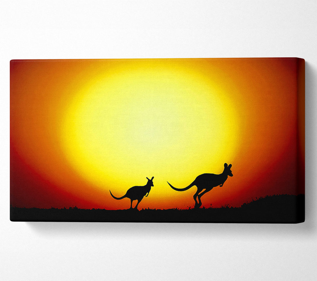  A Canvas Print of Kangaroos By Sunlight Canvas Wall Art
