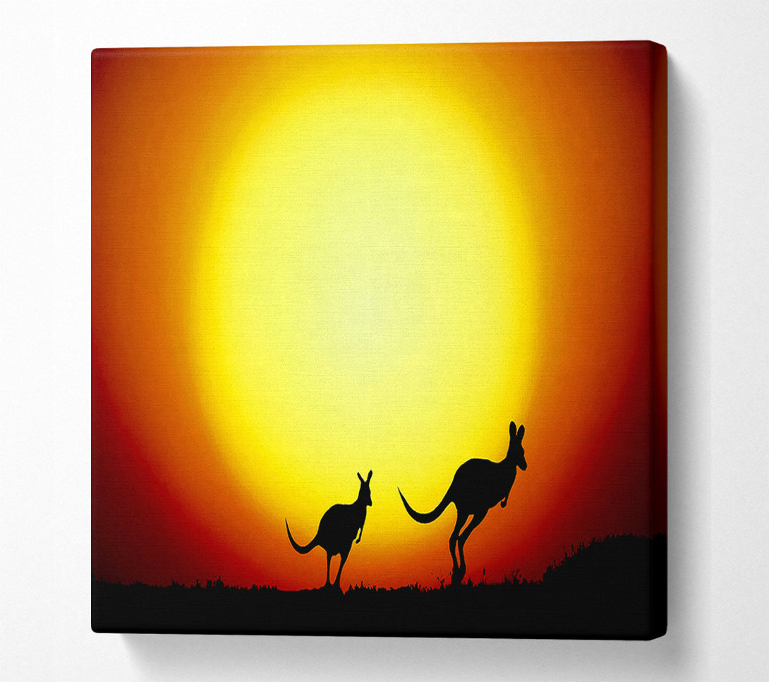  A Canvas Print of Kangaroos By Sunlight Canvas Wall Art