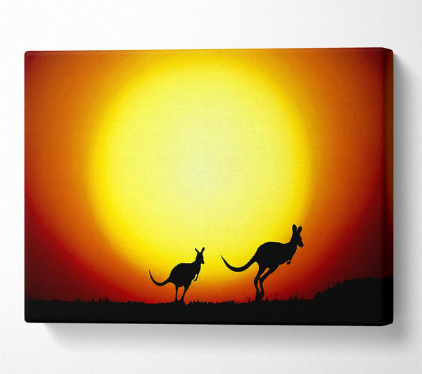  A Canvas Print of Kangaroos By Sunlight Canvas Wall Art