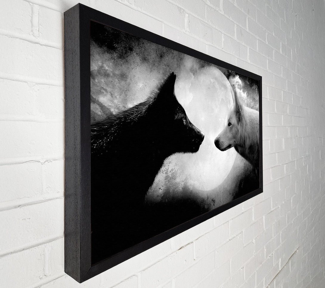  A Canvas Print of Moonlit Wolves Canvas Print