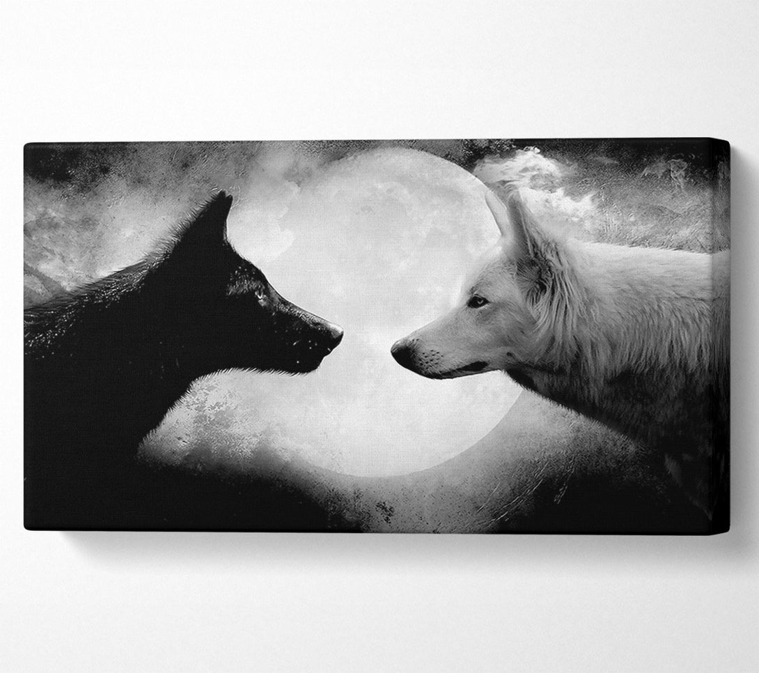  A Canvas Print of Moonlit Wolves Canvas Print