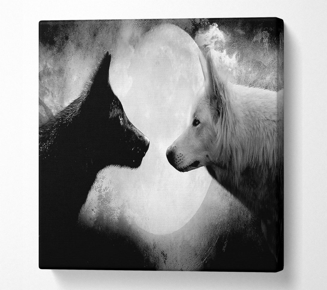  A Canvas Print of Moonlit Wolves Canvas Print