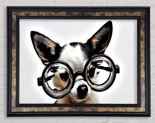 Nerd Dog Framed Print