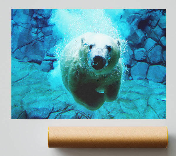 Polar Bear Ocean Giclee Print