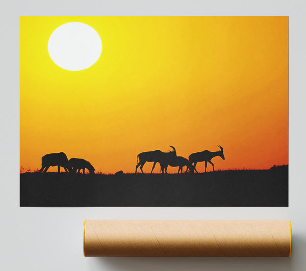 Safari Sunset Print