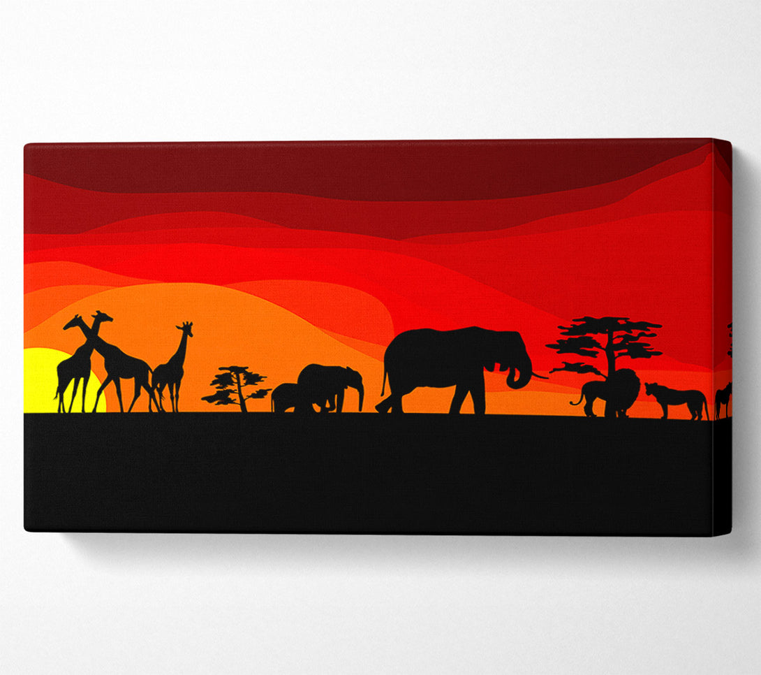  A Canvas Print of Sunset Safari Canvas Wall Art