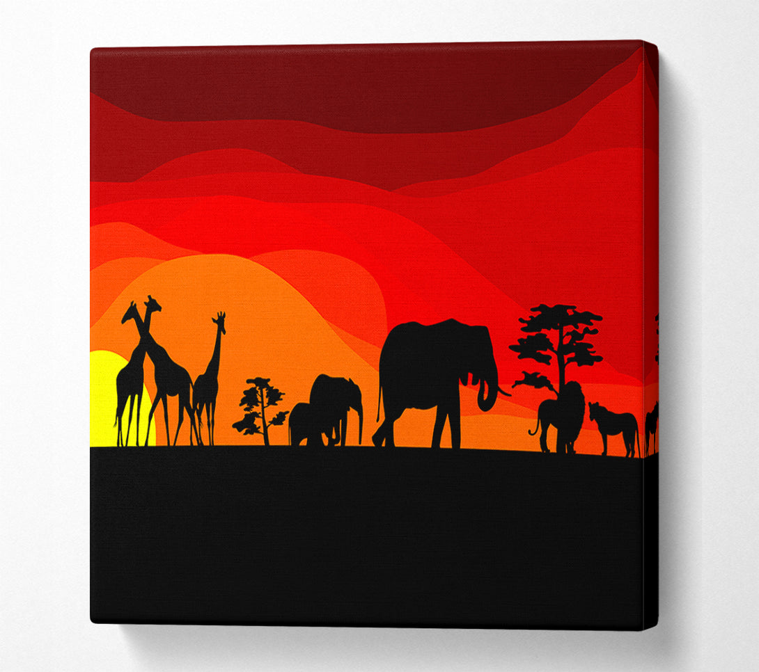  A Canvas Print of Sunset Safari Canvas Wall Art