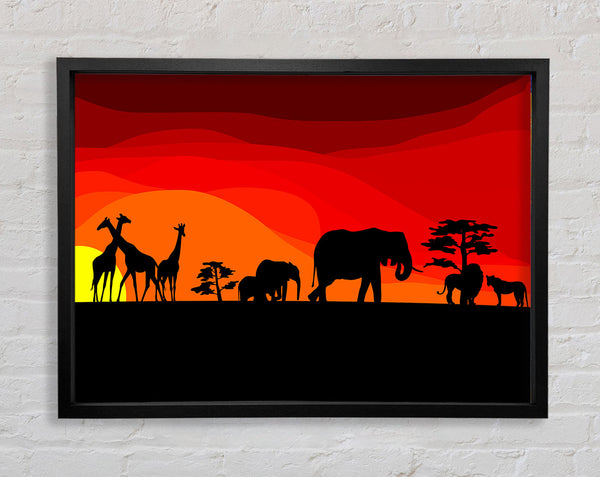 Sunset Safari Framed Print