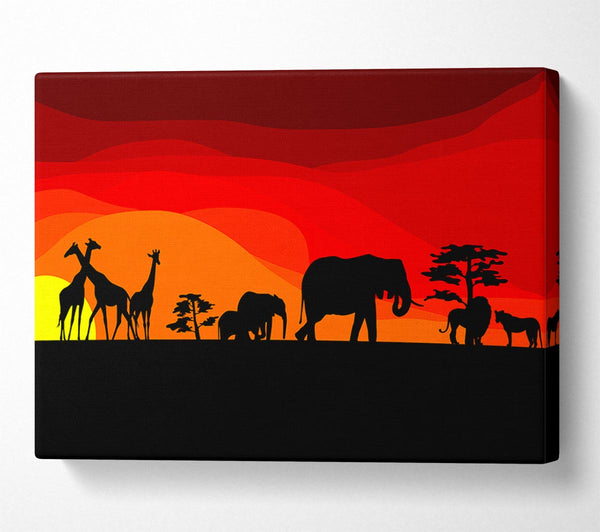  A Canvas Print of Sunset Safari Canvas Wall Art