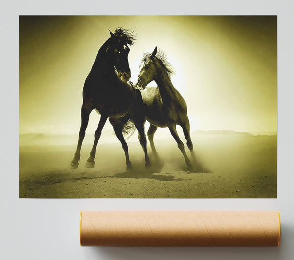 The Love Of Horses Sepia Print