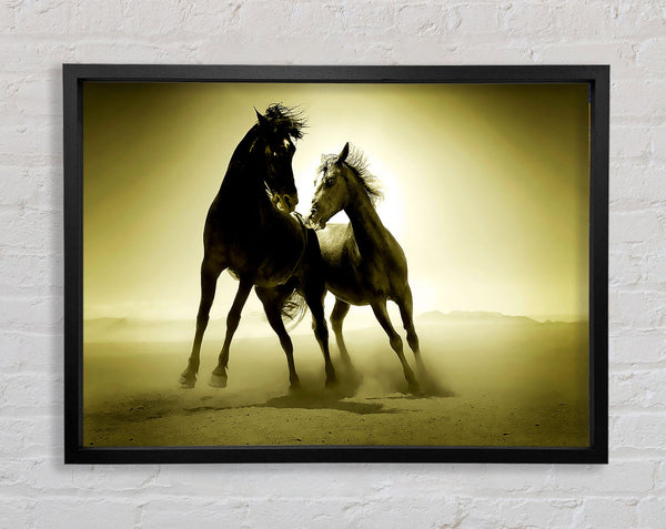 The Love Of Horses Sepia Framed Print