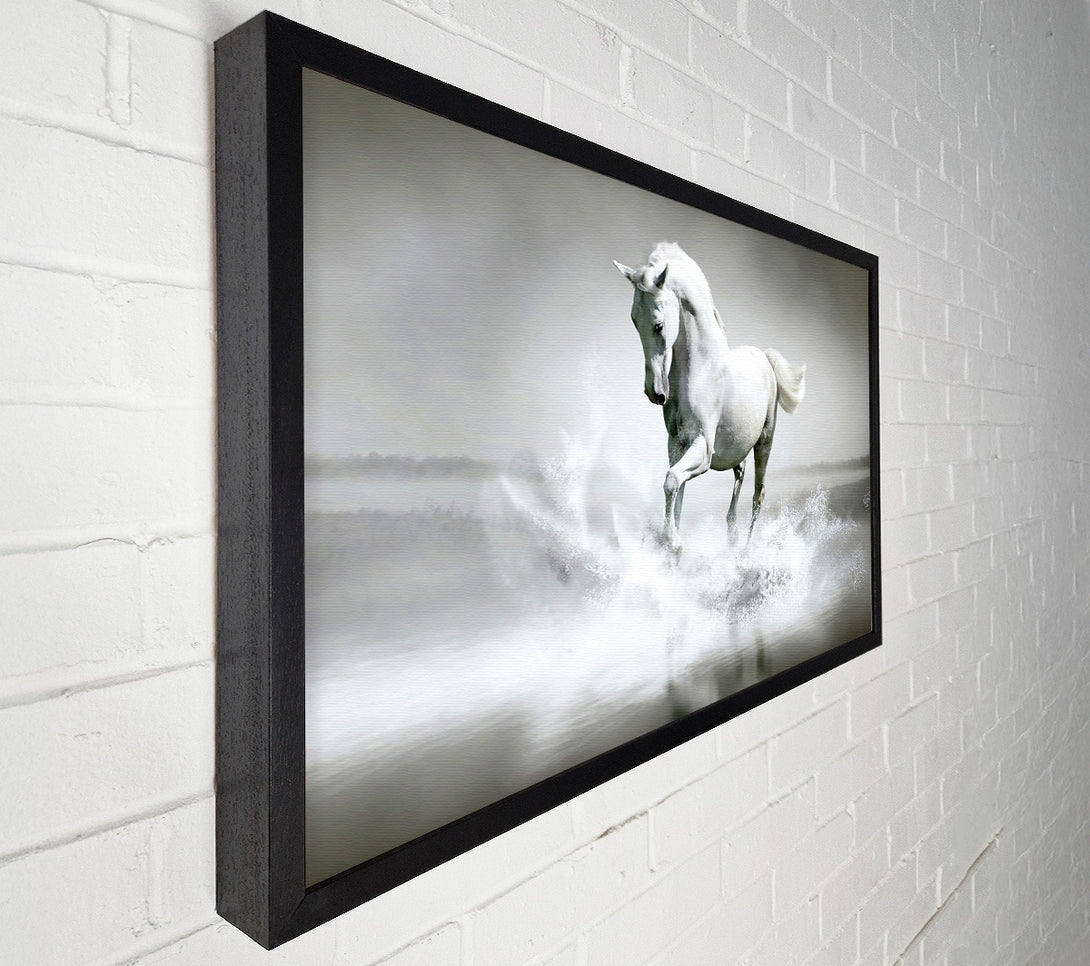  A Canvas Print of White Water Horse Canvas Art