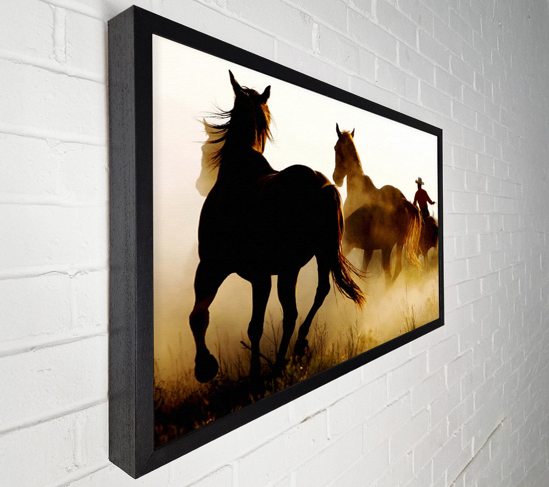  A Canvas Print of Wild Horses At Sunset Canvas Wall Art