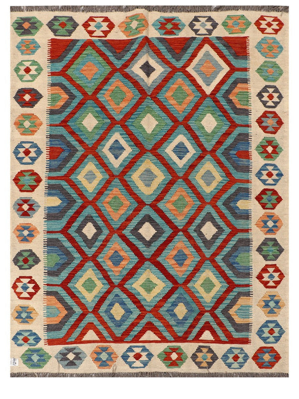 Maimana Afghanistan Kilim Rug - 196 x149 cm