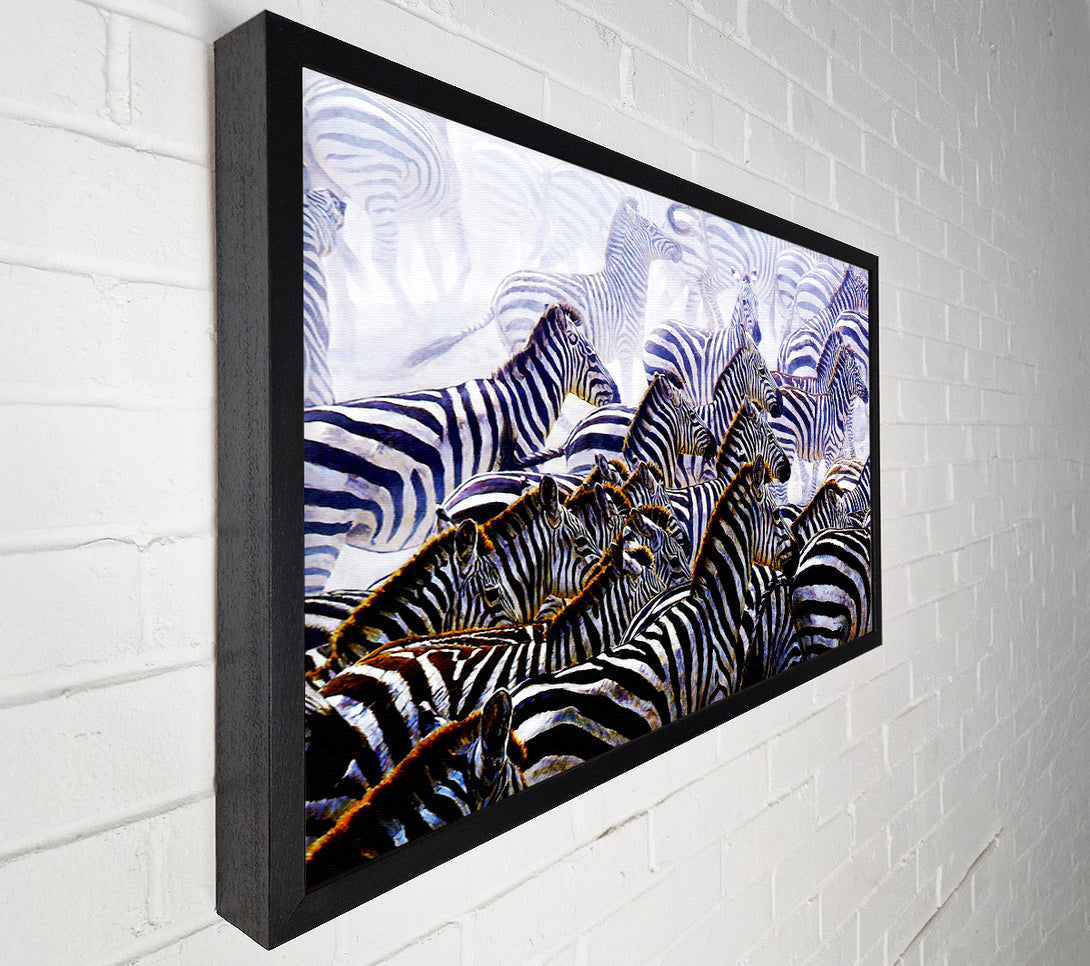  A Canvas Print of Zebra Stampede Canvas Art