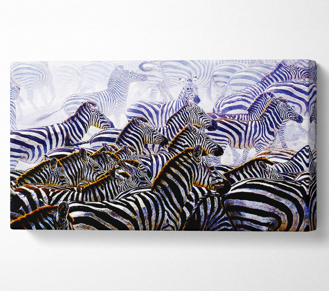  A Canvas Print of Zebra Stampede Canvas Art