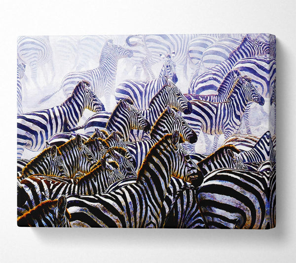  A Canvas Print of Zebra Stampede Canvas Art