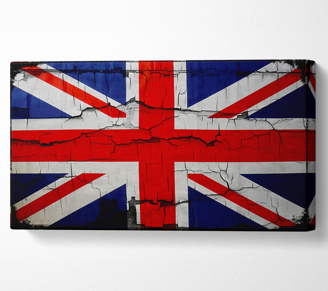  A Canvas Print of United Kingdom Flag Cracked Canvas Print
