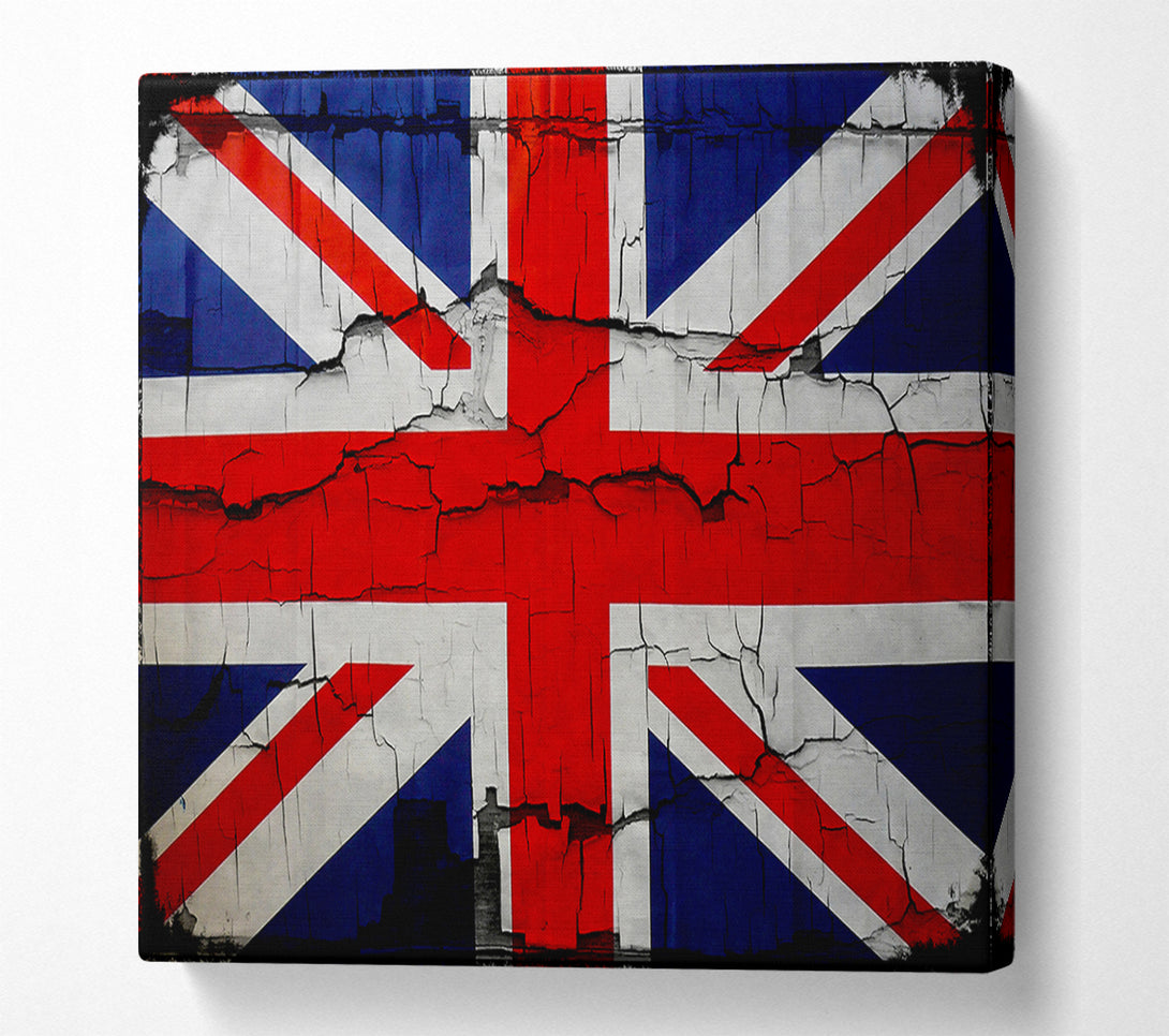  A Canvas Print of United Kingdom Flag Cracked Canvas Print