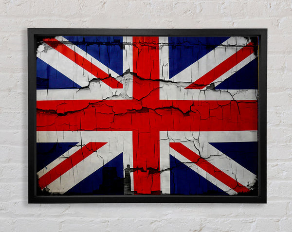 United Kingdom Flag Cracked Framed Print