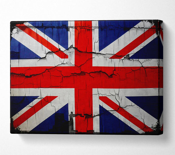  A Canvas Print of United Kingdom Flag Cracked Canvas Print