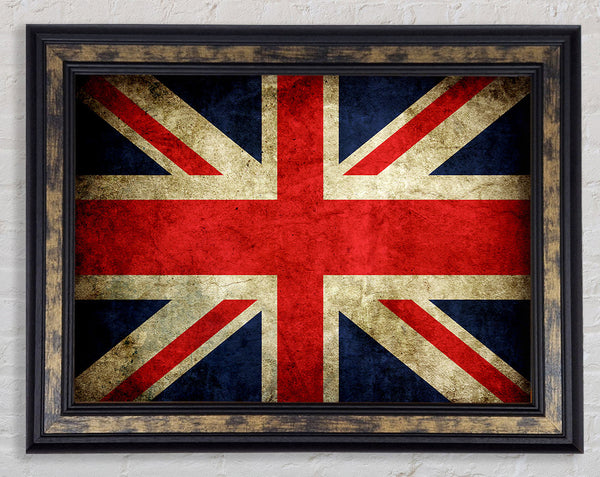 British Grunge Flag Framed Print