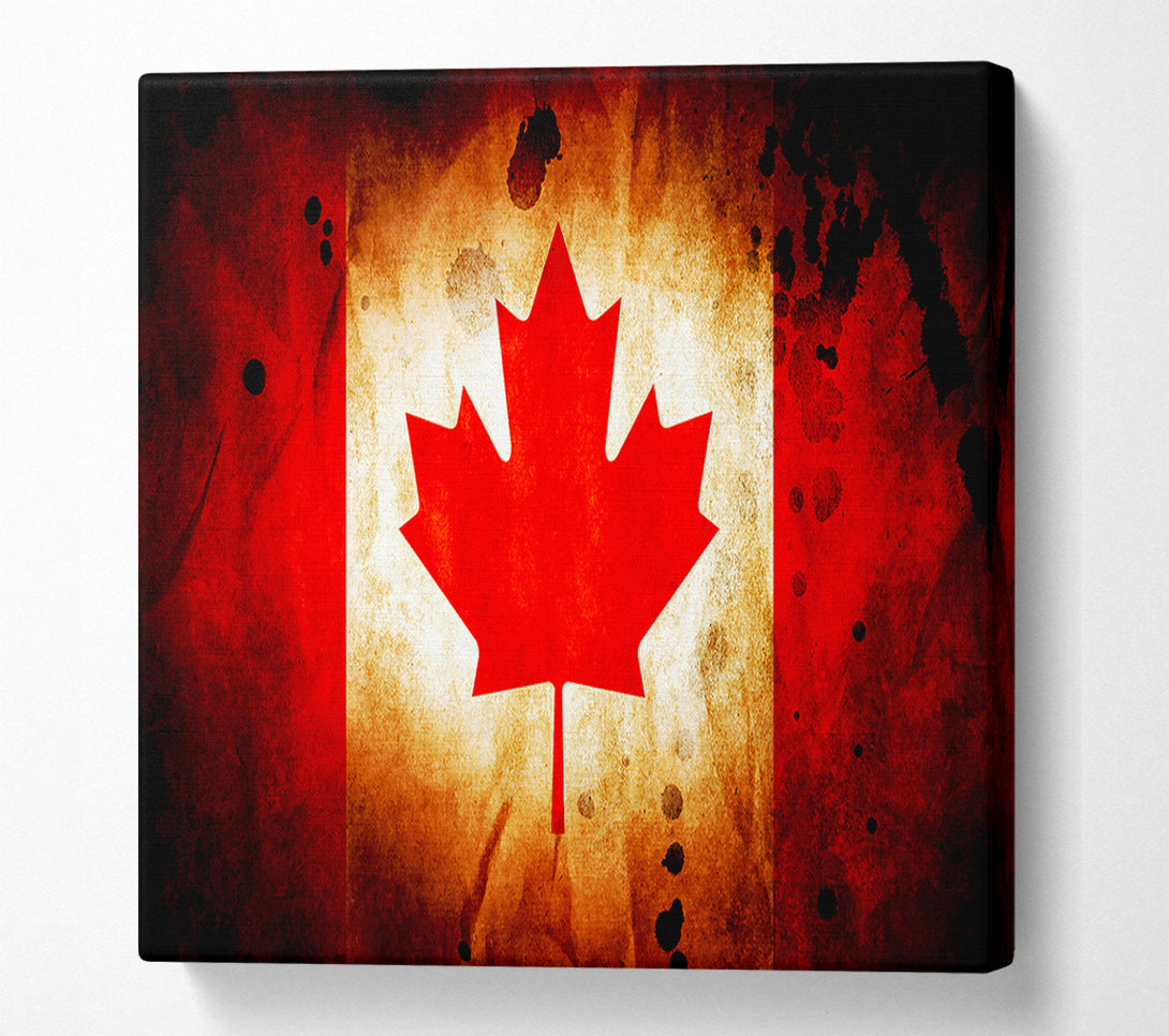  A Canvas Print of Canadian Flag Grunge Canvas Art