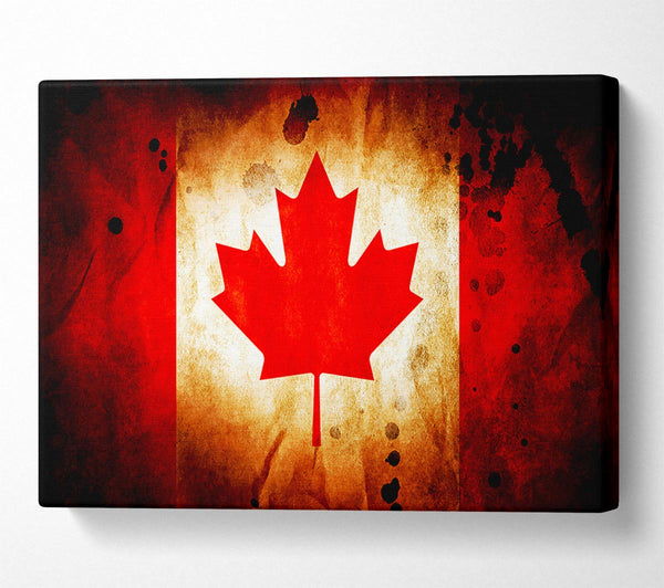  A Canvas Print of Canadian Flag Grunge Canvas Art