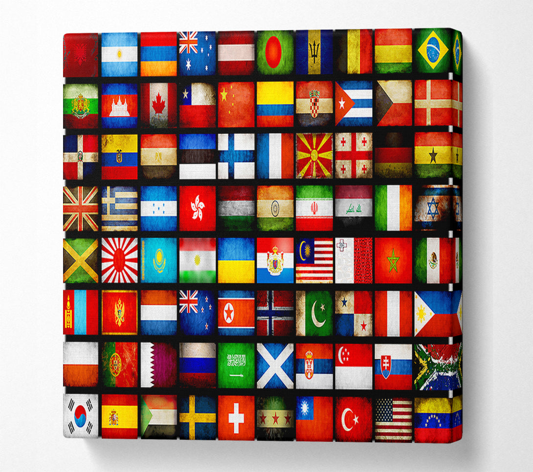  A Canvas Print of Flags Of The World Canvas Print