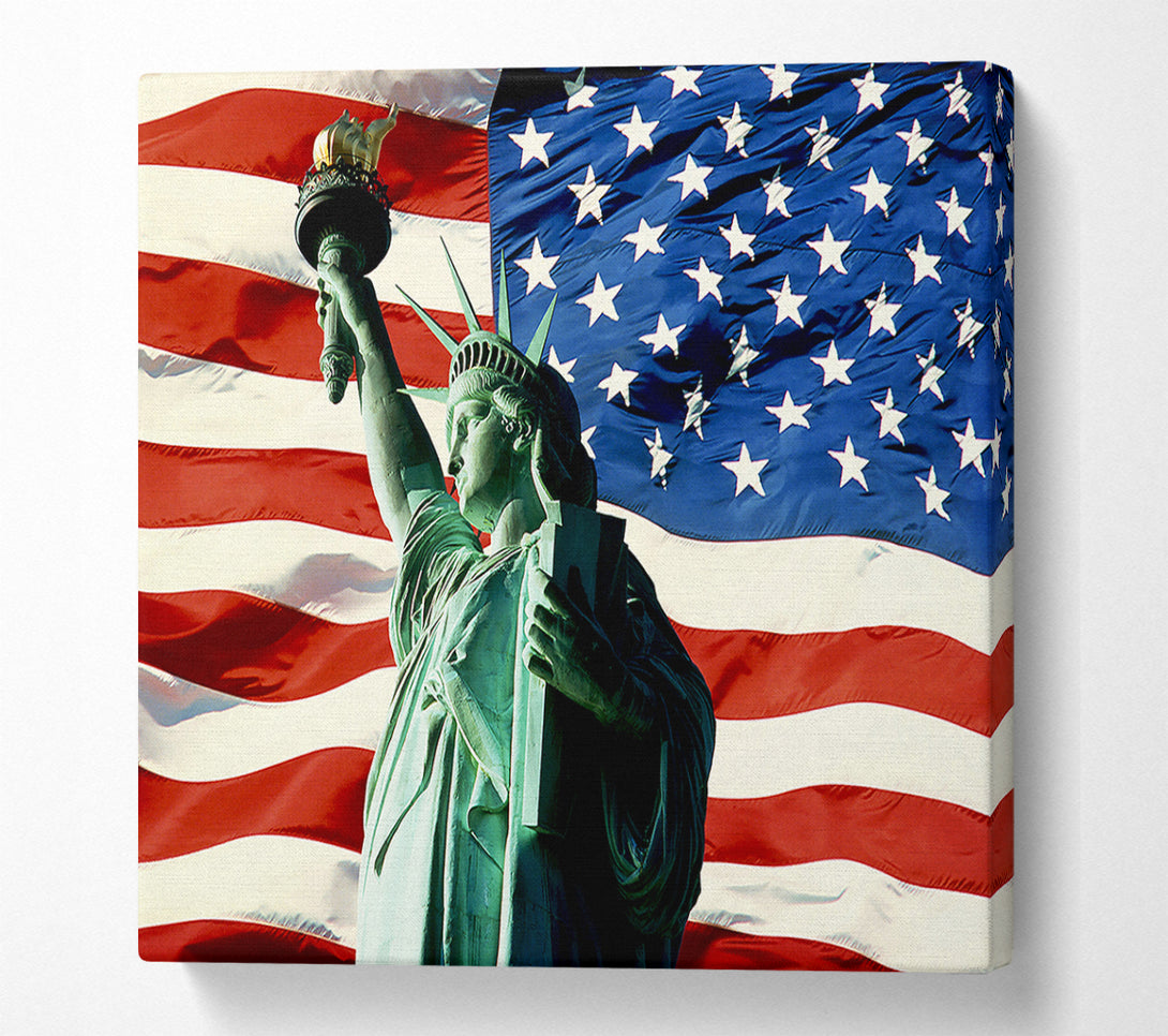  A Canvas Print of Stars And Stripes With Lady Liberty Canvas Print