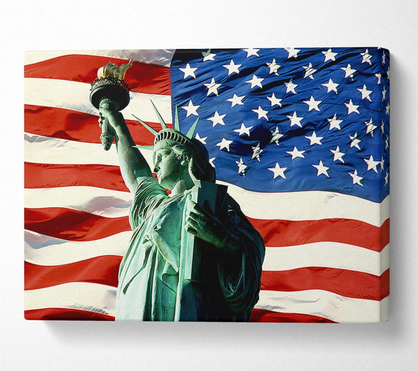  A Canvas Print of Stars And Stripes With Lady Liberty Canvas Print