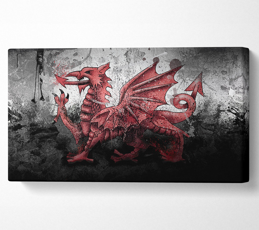  A Canvas Print of Welsh Dragon Grunge Canvas Wall Art