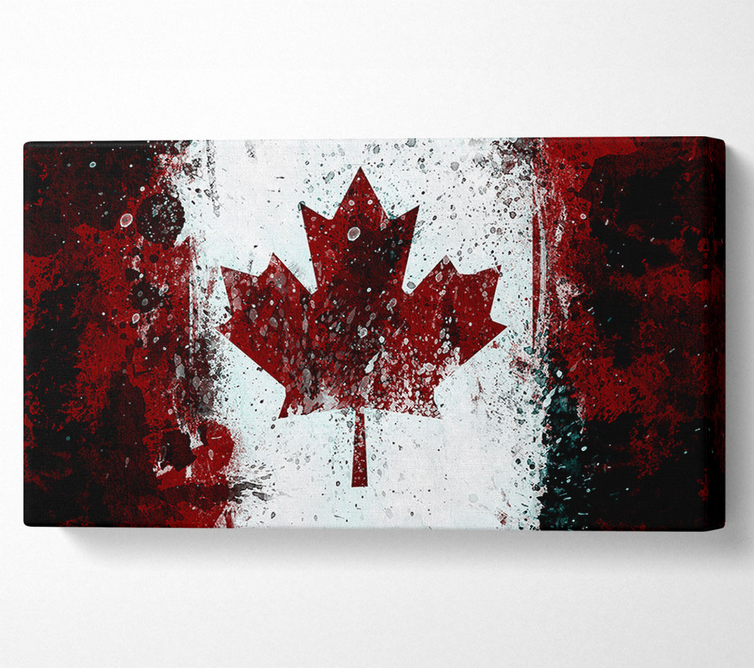  A Canvas Print of Canadian Grunge Flag Canvas Wall Art