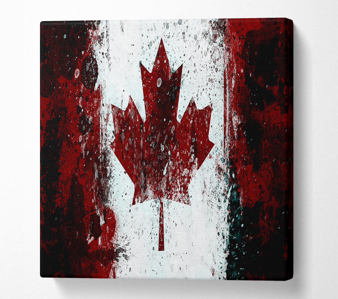  A Canvas Print of Canadian Grunge Flag Canvas Wall Art