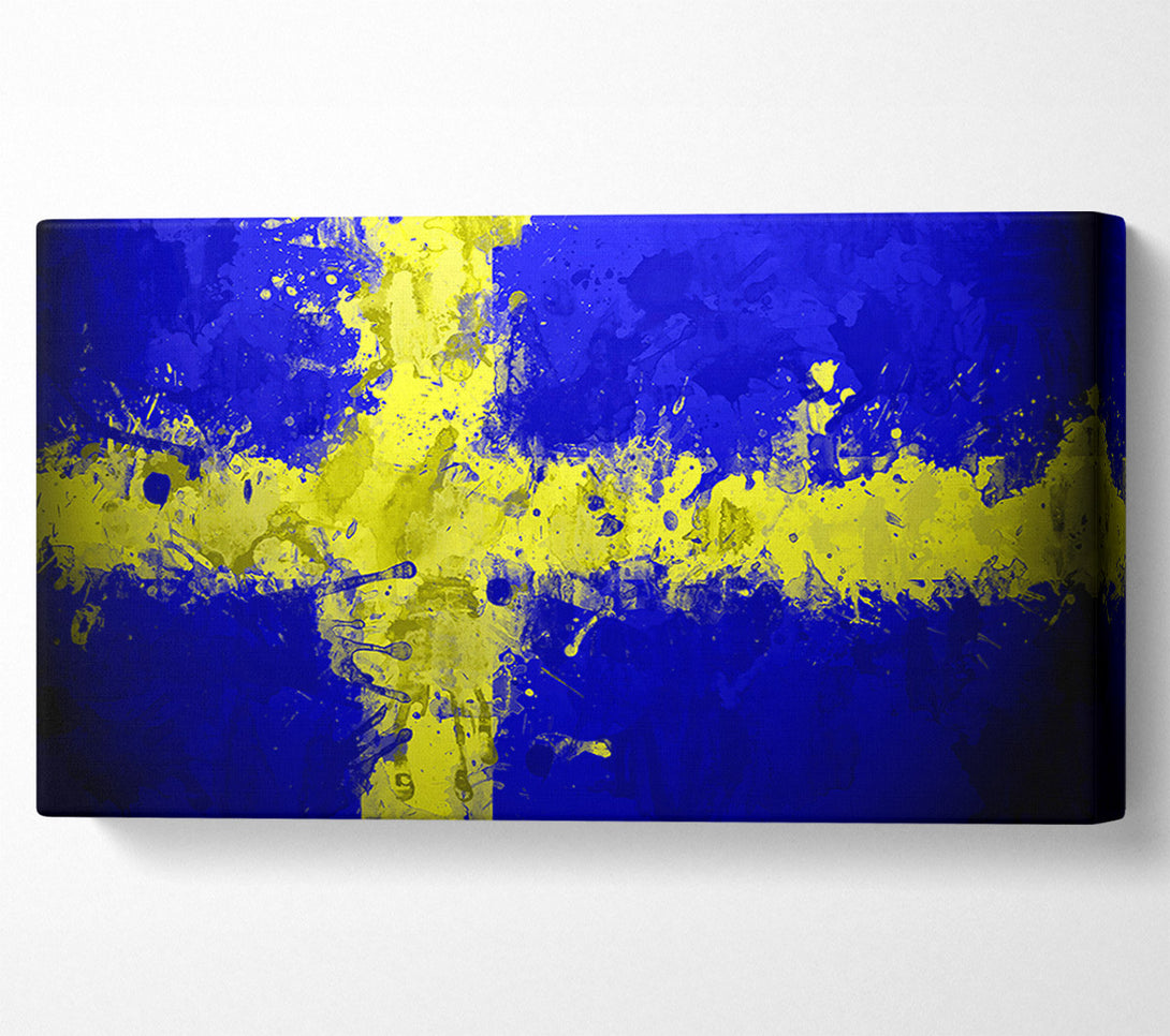  A Canvas Print of Sweden Grunge Flag Canvas Wall Art