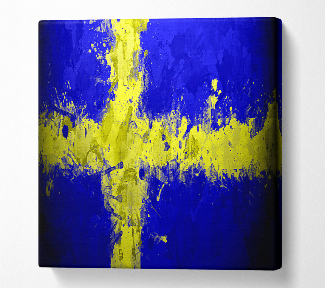  A Canvas Print of Sweden Grunge Flag Canvas Wall Art