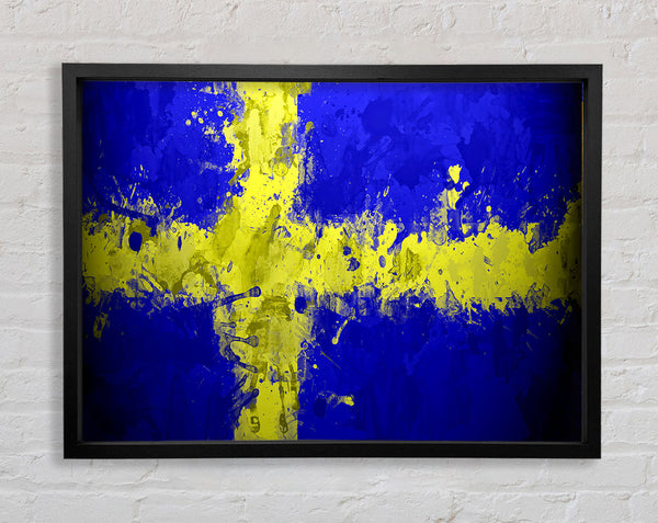 Sweden Grunge Flag Framed Print