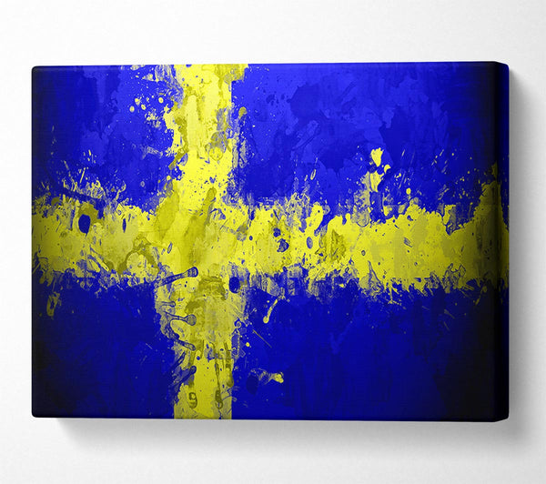  A Canvas Print of Sweden Grunge Flag Canvas Wall Art