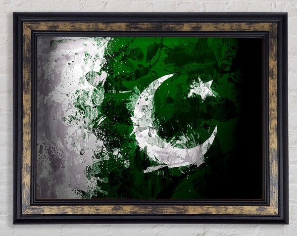 Pakistan Flag Grunge Framed Print