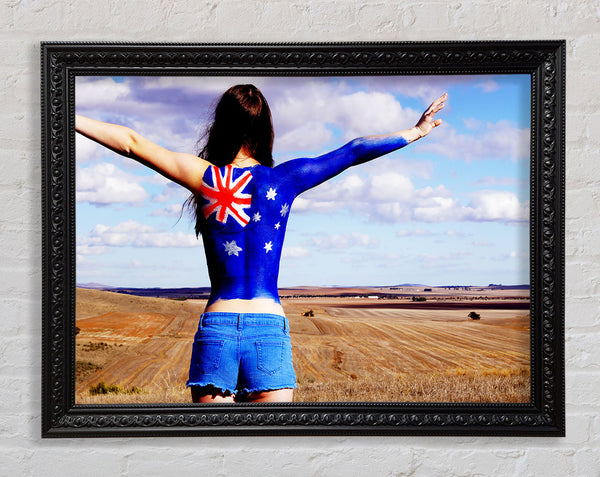 Australian Flag Woman Framed Print