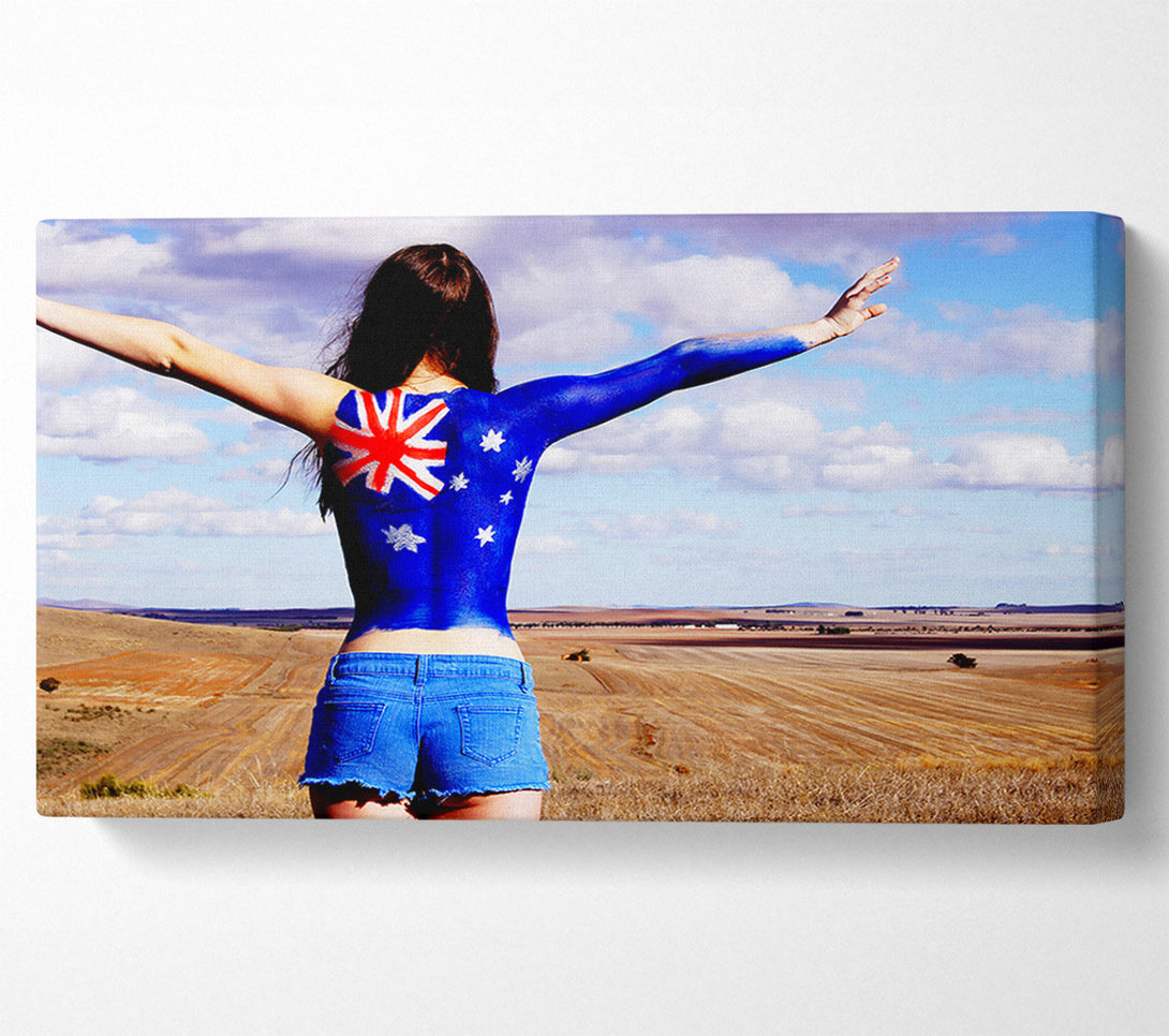  A Canvas Print of Australian Flag Woman Canvas Art