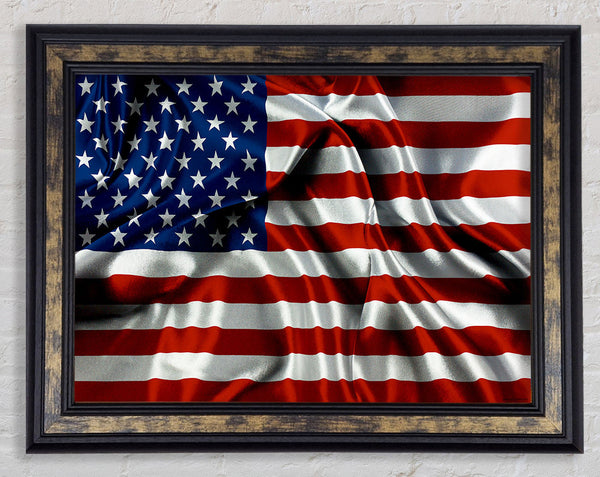 American Usa Flag Framed Print