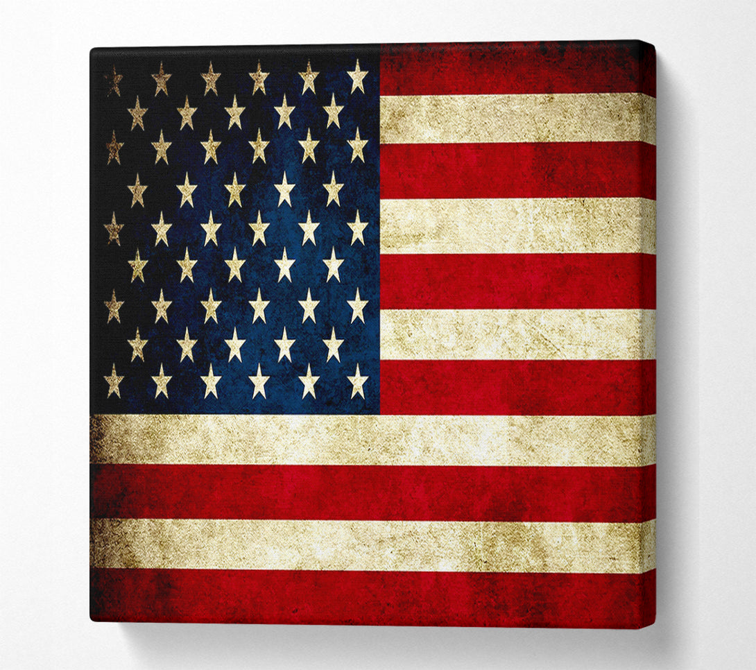  A Canvas Print of Grunge Flag Of America Canvas Print
