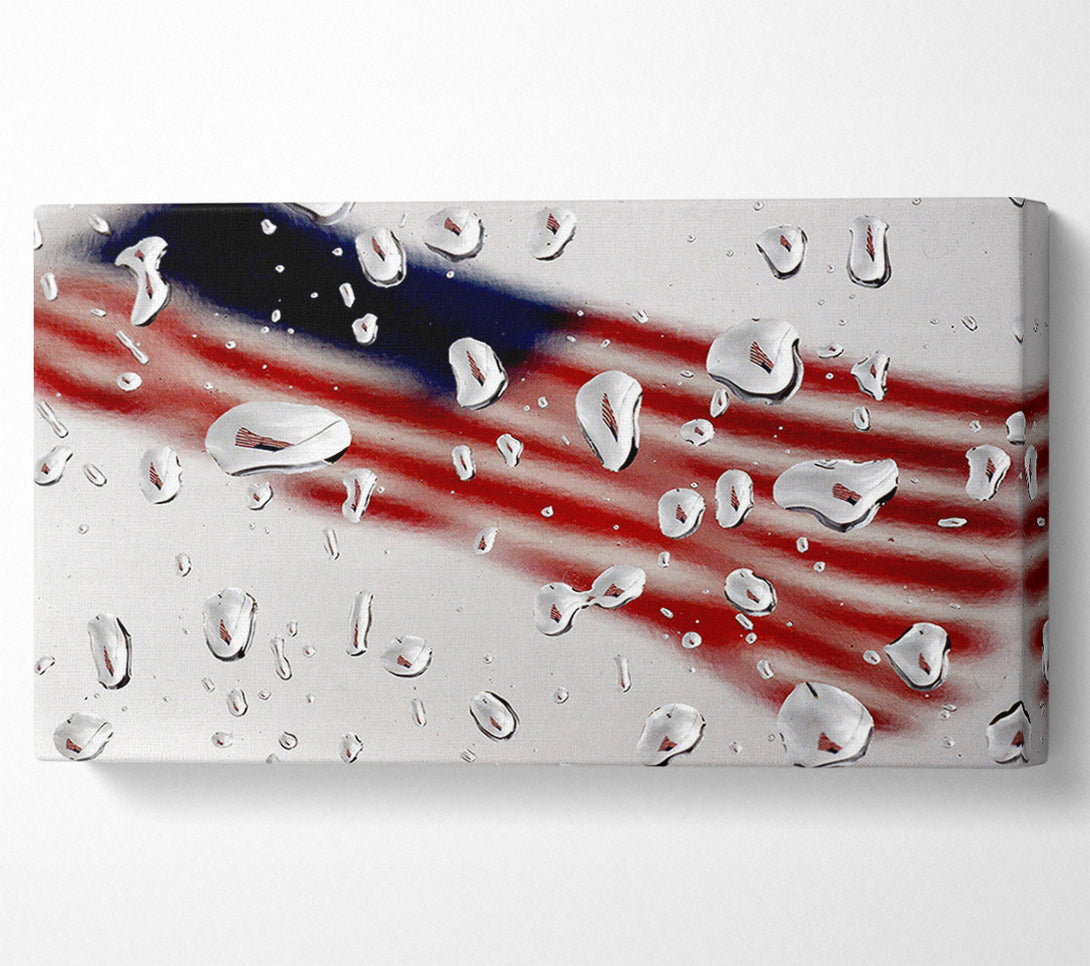  A Canvas Print of American Flag Droplet Canvas Art