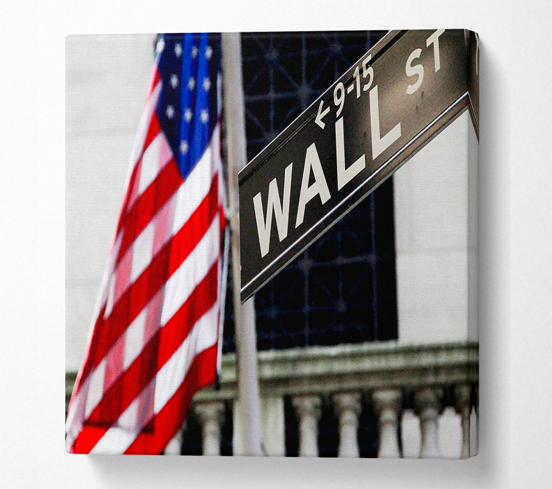  A Canvas Print of Wall Street Flag Canvas Print