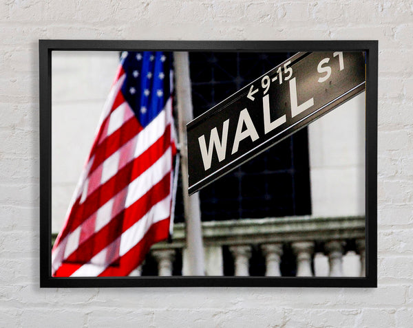 Wall Street Flag Framed Print